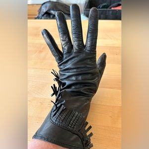 Gianni Versace black Leather gloves